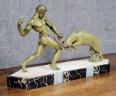 KOWAS : Grand groupe en régule patiné vert époque Art déco vers 1920 | Puces Privées