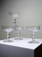 4 Coupes à champagne anciennes cristal taillé Baccart Médicis | Puces Privées