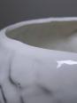 Grand cache pot tête de chouette faïence blanche Italienne vintage | Puces Privées