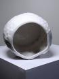 Grand cache pot tête de chouette faïence blanche Italienne vintage | Puces Privées