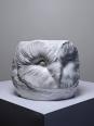 Grand cache pot tête de chouette faïence blanche Italienne vintage | Puces Privées