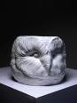 Grand cache pot tête de chouette faïence blanche Italienne vintage | Puces Privées