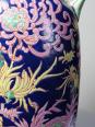 Grand vase balustre chinois vintage porcelaine émaillé à fleurs | Puces Privées