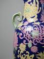 Grand vase balustre chinois vintage porcelaine émaillé à fleurs | Puces Privées