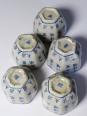 Service à thé chinois style Qing porcelaine caligraphie 