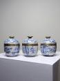 Trio de Gaiwans, petites tasses à thé couvertes chinoises porcelaine peinte main | Puces Privées