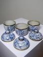 Trio de Gaiwans, petites tasses à thé couvertes chinoises porcelaine peinte main | Puces Privées