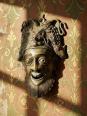Masque Africain en Bronze vintage Bamoun, Cameroun | Puces Privées