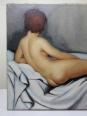 Grand nu huile sur toile Fortuné Pirazzini - Femme se reposant - XXe | Puces Privées