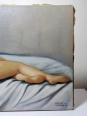 Grand nu huile sur toile Fortuné Pirazzini - Femme se reposant - XXe | Puces Privées