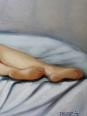 Grand nu huile sur toile Fortuné Pirazzini - Femme se reposant - XXe | Puces Privées