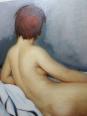 Grand nu huile sur toile Fortuné Pirazzini - Femme se reposant - XXe | Puces Privées
