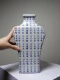 Vase chinois style Qing porcelaine caligraphie 