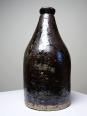 Bouteille en grès pyrité émaillé vintage artisanale signée Jean Lamy | Puces Privées