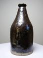Bouteille en grès pyrité émaillé vintage artisanale signée Jean Lamy | Puces Privées