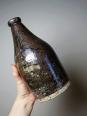 Bouteille en grès pyrité émaillé vintage artisanale signée Jean Lamy | Puces Privées