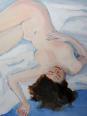 Tableau nu femme endormie, moderne huile panneau vintage | Puces Privées