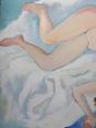 Tableau nu femme endormie, moderne huile panneau vintage | Puces Privées
