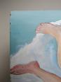 Tableau nu femme endormie, moderne huile panneau vintage | Puces Privées