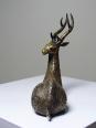 Cerf couché décoratif en laiton Dhokra Inde vintage artisanal | Puces Privées