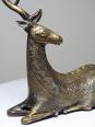 Cerf couché décoratif en laiton Dhokra Inde vintage artisanal | Puces Privées