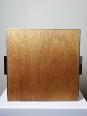 Plateau mid-century chic Chrome, Liège et plaque de verre années 70 | Puces Privées