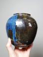 Petit vase vintage/ancien grès très fin émaillé flammé céramique d'art signature | Puces Privées