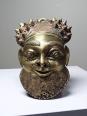 Petit masque d'Oba bronze doré Bamoun, Cameroun, vintage Afrique | Puces Privées