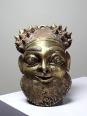 Petit masque d'Oba bronze doré Bamoun, Cameroun, vintage Afrique | Puces Privées