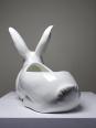 Jardinière/Pot Lapin blanc en faïence Italienne vintage | Puces Privées