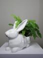 Jardinière/Pot Lapin blanc en faïence Italienne vintage | Puces Privées