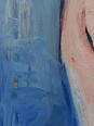 Tableau portrait nu de femme contre un mur, moderne huile sur panneau vintage | Puces Privées