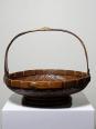 Grand panier à offrandes en bambou asiatique vintage 1920–1950 | Puces Privées