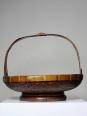 Grand panier à offrandes en bambou asiatique vintage 1920–1950 | Puces Privées