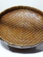 Grand panier à offrandes en bambou asiatique vintage 1920–1950 | Puces Privées