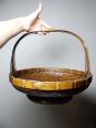 Grand panier à offrandes en bambou asiatique vintage 1920–1950 | Puces Privées