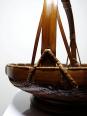 Grand panier à offrandes en bambou asiatique vintage 1920–1950 | Puces Privées
