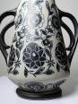 Vase ancien Art Déco 1920-40 en grès fin, style Art Nouveau & chinoiserie, décor | Puces Privées