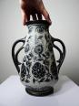 Vase ancien Art Déco 1920-40 en grès fin, style Art Nouveau & chinoiserie, décor | Puces Privées
