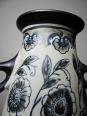Vase ancien Art Déco 1920-40 en grès fin, style Art Nouveau & chinoiserie, décor | Puces Privées