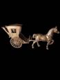 Cheval et sa calèche en laiton massif | Puces Privées