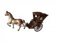 Cheval et sa calèche en laiton massif | Puces Privées
