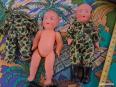 Poupons Militaire ancien Celluloïd PETIT COLIN 14,5 cm de haut lot 6 camouflages | Puces Privées