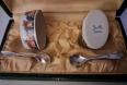 Salerons 2 Porcelaine Limoges Jie R Et 2 Cuillères Métal Argenté Coffret Ancien | Puces Privées