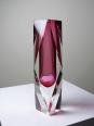 Vase sommerso facetté Murano verre rose et cristal années 50-60 | Puces Privées