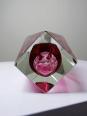 Vase sommerso facetté Murano verre rose et cristal années 50-60 | Puces Privées