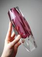 Vase sommerso facetté Murano verre rose et cristal années 50-60 | Puces Privées