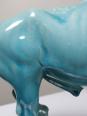 Bison Zsolnay en faïence émaillée turquoise, Hongrie, XXe siècle années 40-50 | Puces Privées