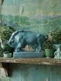 Bison Zsolnay en faïence émaillée turquoise, Hongrie, XXe siècle années 40-50 | Puces Privées