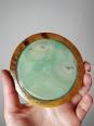 Dessous de verres en agate et bois tourné dans leur support vintage 1960-1970 | Puces Privées